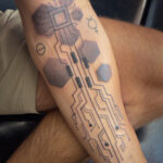 Crisp Linework Tattoo Circuit Board Abstract Design